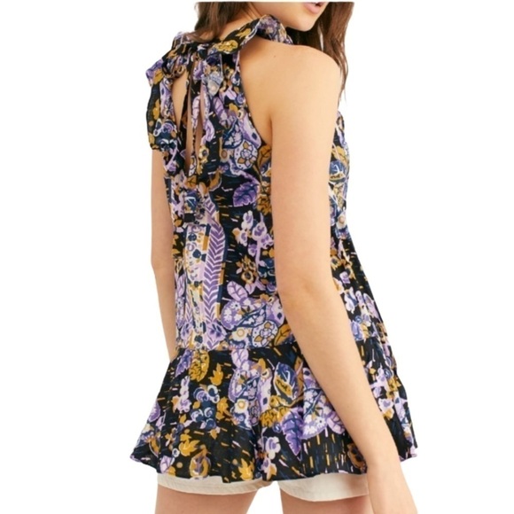 Free People Linen Blend Sleeveless Tie Back Tunic Size Medium - Picture 2 of 12